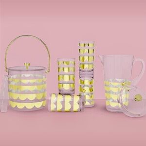 kate spade ♠️ Clear & Gold Scallop Acrylic Glassware Set 🤍💛